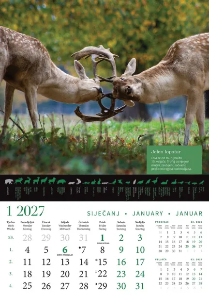  "KALENDAR LOVA" color calendar Color