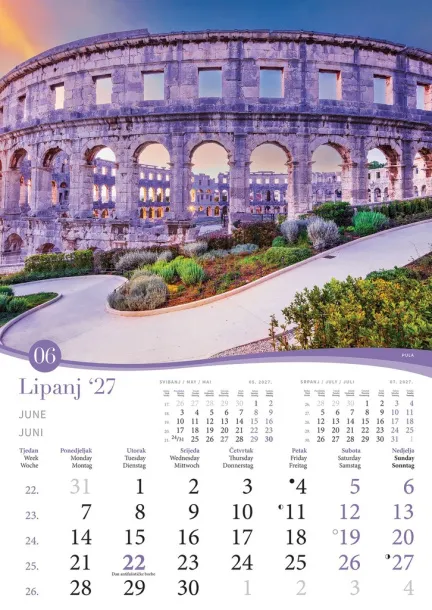  "ROMANTIČNA HRVATSKA" color calendar Color