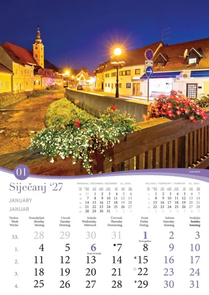  "ROMANTIČNA HRVATSKA" color calendar Color