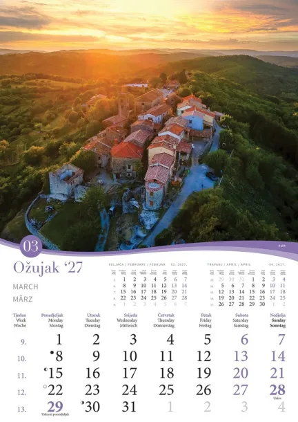  "ROMANTIČNA HRVATSKA" color calendar Color