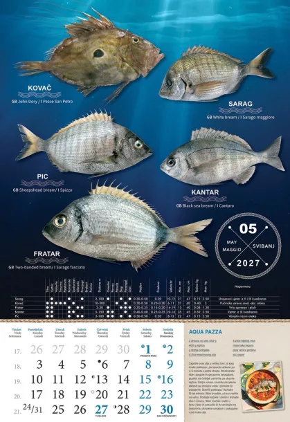  "S RIBARNICE" color calendar Color