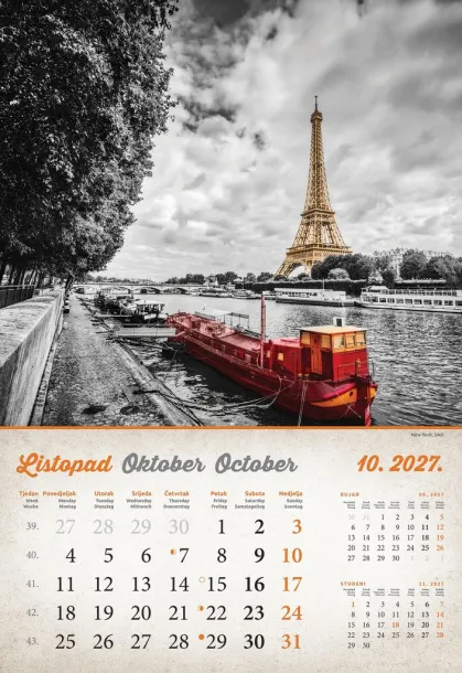  "VINTAGE GRADOVI" color kalendar Color