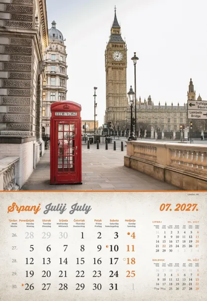  "VINTAGE GRADOVI" color kalendar Color