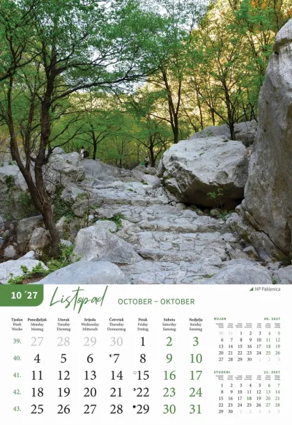  "NACIONALNI PARKOVI HRVATSKE" color kalendar Color