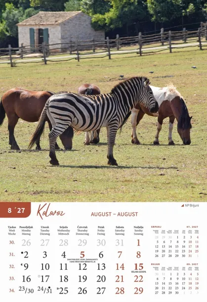  "NACIONALNI PARKOVI HRVATSKE" color kalendar Color