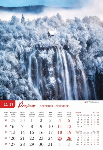  "NACIONALNI PARKOVI HRVATSKE" color calendar Color