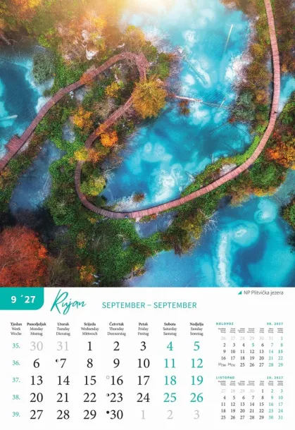  "NACIONALNI PARKOVI HRVATSKE" color kalendar Color