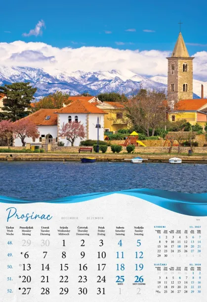  "BISERNA DALMACIJA" color calendar Color