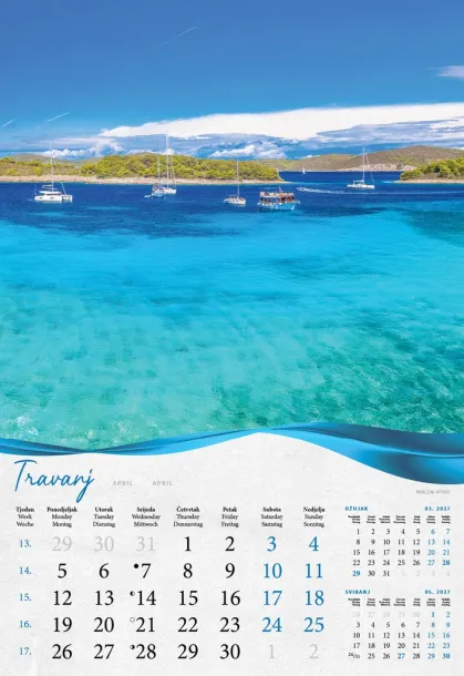  "BISERNA DALMACIJA" color calendar Color