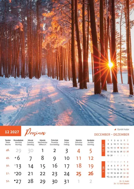 "PRIRODA" color calendar Color