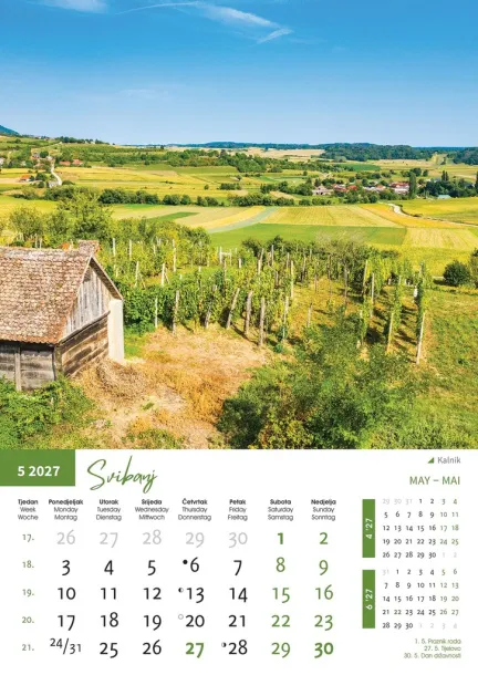  "PRIRODA" color calendar Color