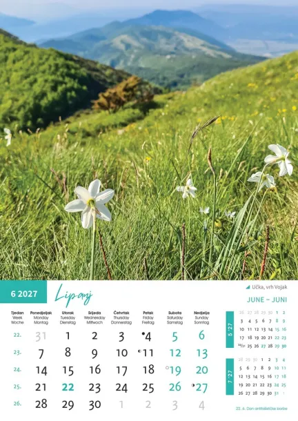  "PRIRODA" color calendar Color
