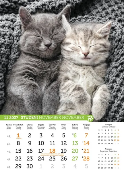  "PSI i MAČKE" color calendar Color