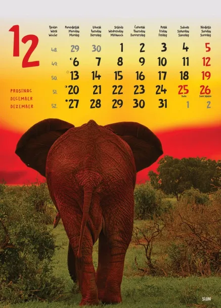  "ŽIVOTINJE" color kalendar Color