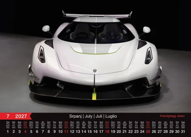  "AUTOMOBILI" color calendar Color