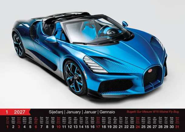  "AUTOMOBILI" color calendar Color