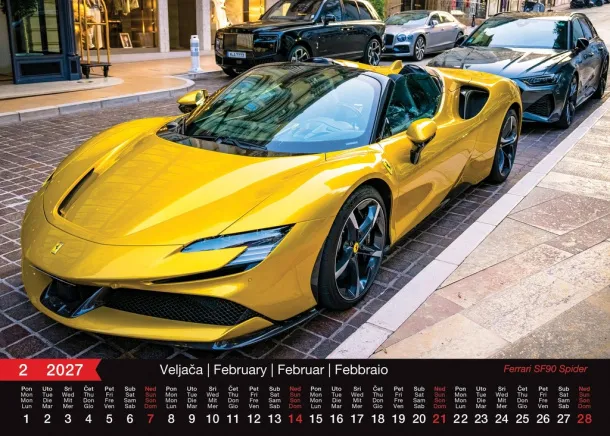  "AUTOMOBILI" color calendar Color