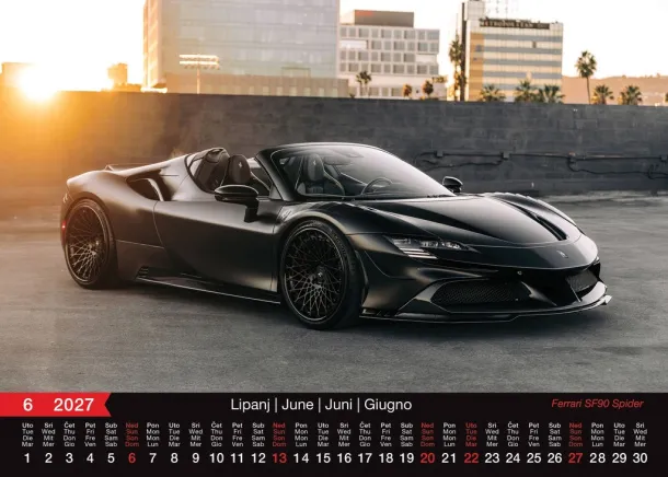  "AUTOMOBILI" color calendar Color