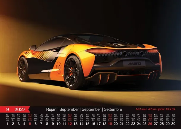  "AUTOMOBILI" color calendar Color