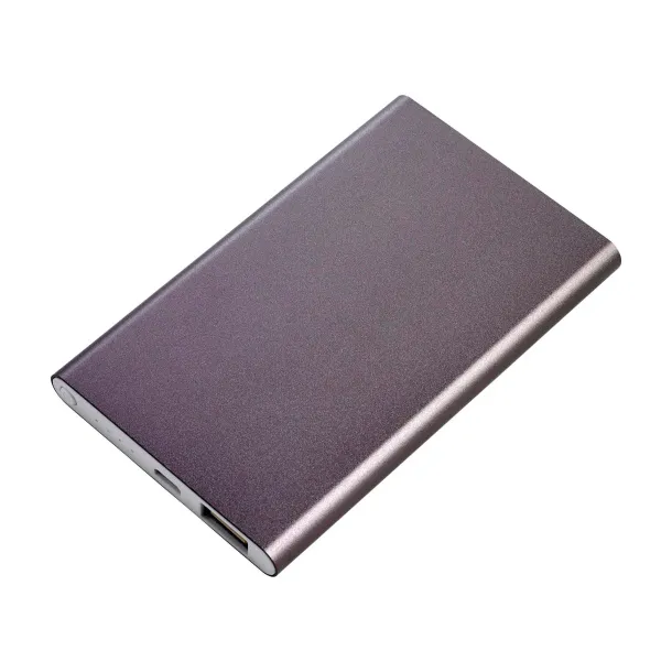 Ezra Aluminijska prijenosna baterija, 4 000 mAh gun metal