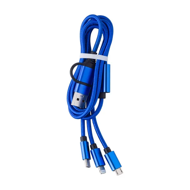 Leif Nylon charging cable  cobalt blue