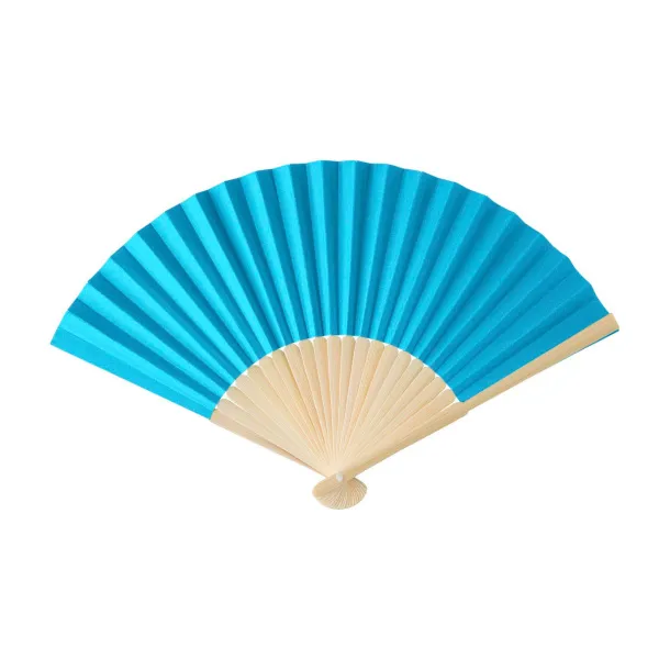 ELIO lepeza s drškom od bambusa light blue