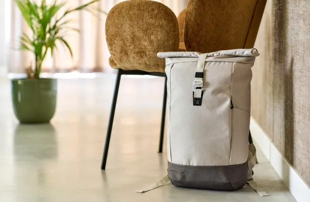 MARLENE rPET (600D) roll-top backpack Marlene beige