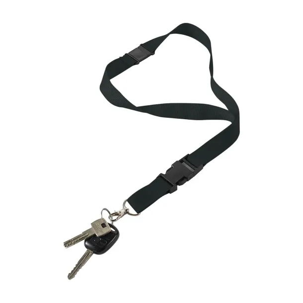  Polyester (300D) lanyard and key holder Bobbi Crna