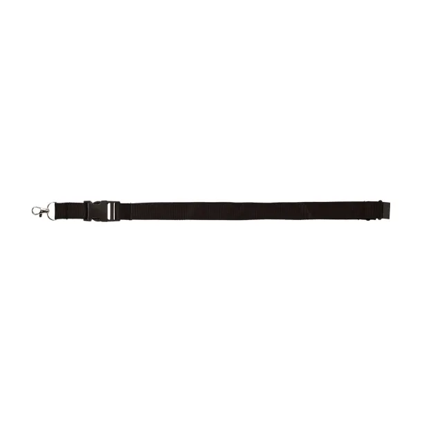  Polyester (300D) lanyard and key holder Bobbi Crna