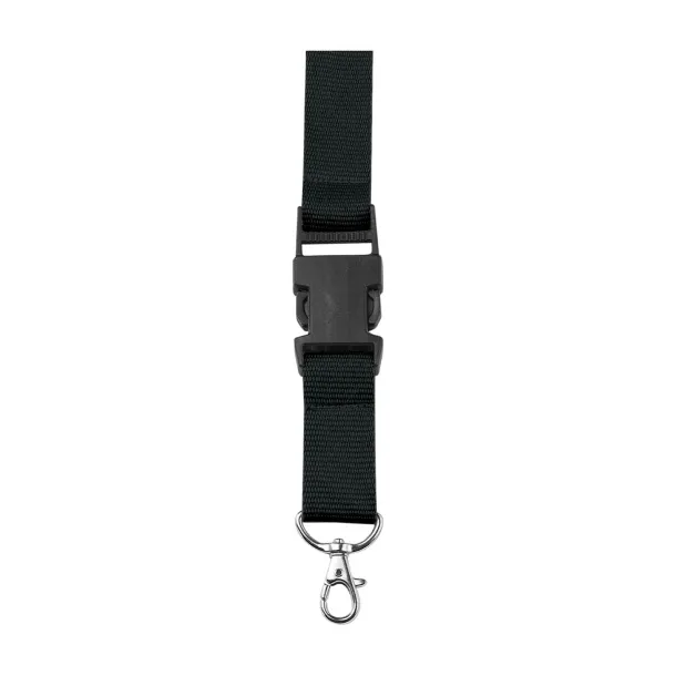  Polyester (300D) lanyard and key holder Bobbi Crna