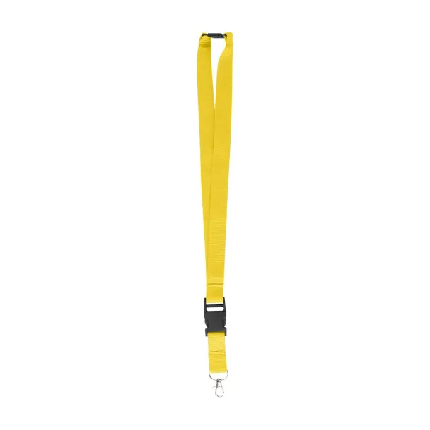  Polyester (300D) lanyard and key holder Bobbi Žuta