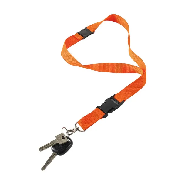  Polyester (300D) lanyard and key holder Bobbi Narančasta