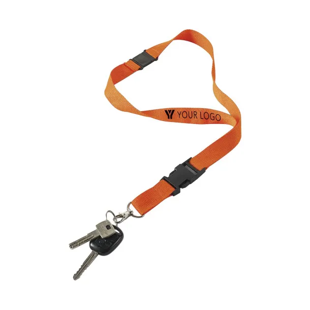  Polyester (300D) lanyard and key holder Bobbi Narančasta