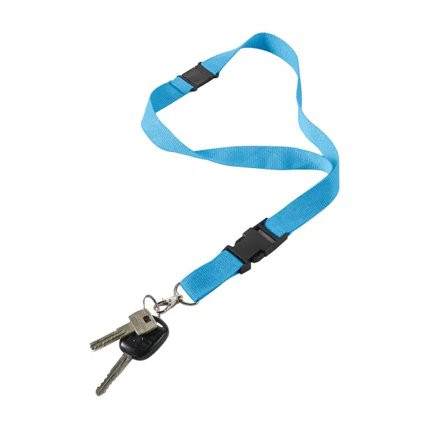  Polyester (300D) lanyard and key holder Bobbi light blue