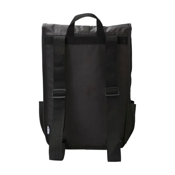 Lyric rPET Polyester (300D) flap backpack Lyric Crna