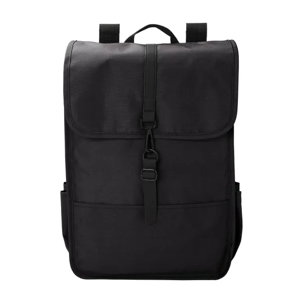 Lyric rPET Polyester (300D) flap backpack Lyric Crna