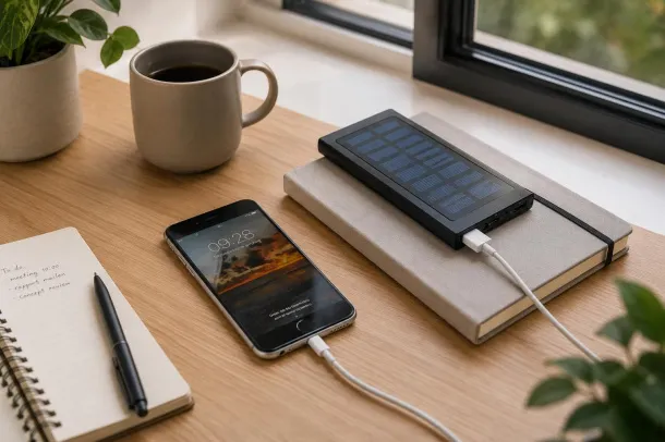 ADRIANA ABS i aluminijska solarna prijenosna baterija, 8 000 mAh