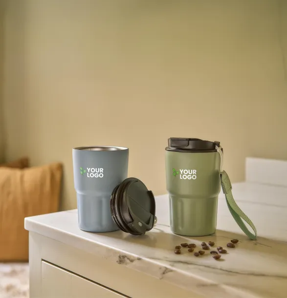  LOUISA šalica s dvostrukim stijenkama od nehrđajućeg čelika, 320 ml light green