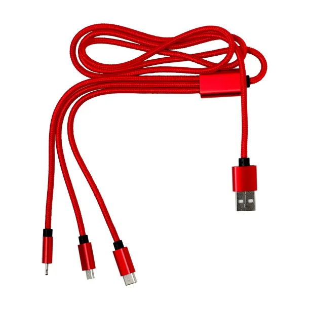Felix 4 u 1 najlonski kabel za punjenje Crvena