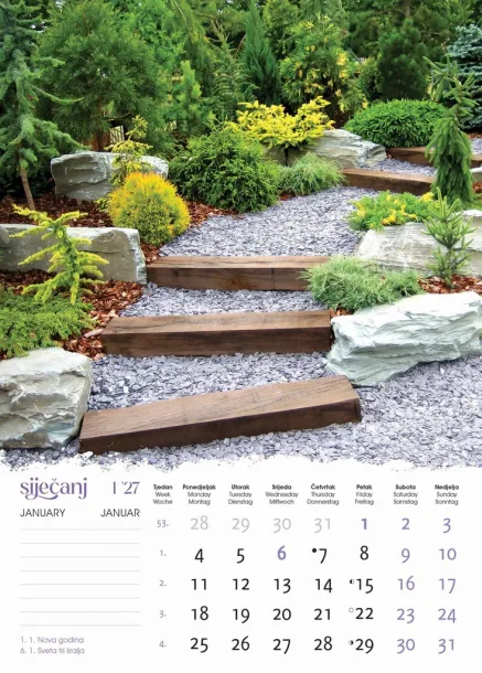  "VRTOVI" color calendar Color