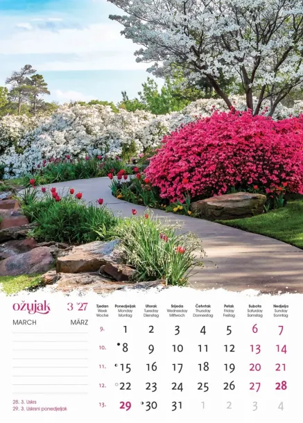  "VRTOVI" color calendar Color