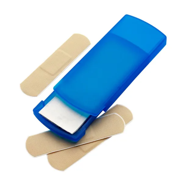 POCKET Plastic case with plasters cobalt blue