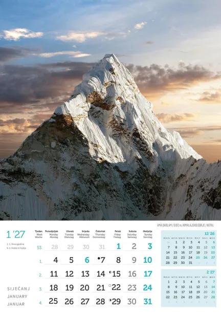  "VRHOVI SVIJETA" color calendar Color