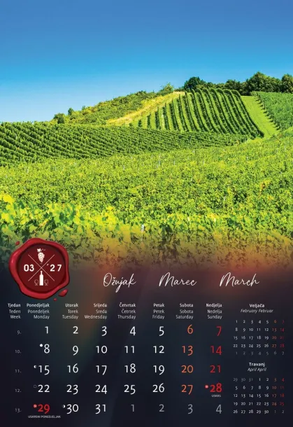  "VINO" color calendar Color