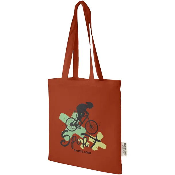 Madras 140 g/m2 GRS recycled cotton tote bag 7L Brick