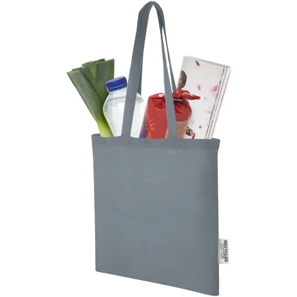 Madras 140 g/m2 GRS recycled cotton tote bag 7L Grey