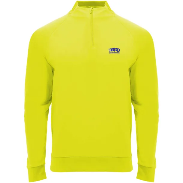 Epiro dječja majica s kratkim patentnim zatvaračem dugih rukava, 200 g/m2 - Roly Fluor Yellow