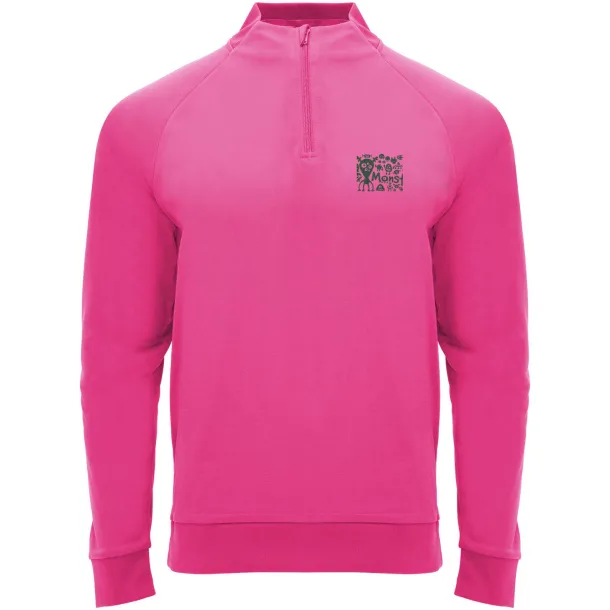Epiro long sleeve kids quarter zip sweatshirt - Roly Pink Fluor