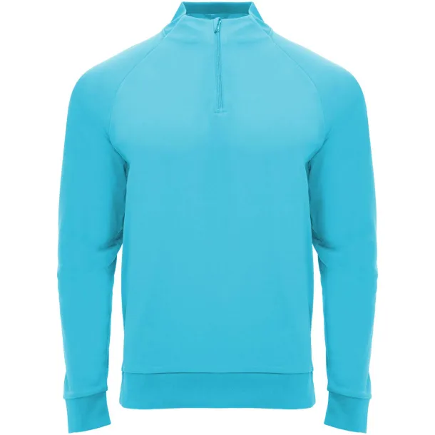 Epiro dječja majica s kratkim patentnim zatvaračem dugih rukava, 200 g/m2 - Roly Fluor Turquoise