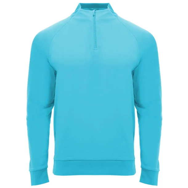 Epiro long sleeve unisex quarter zip sweatshirt - Roly Fluor Turquoise